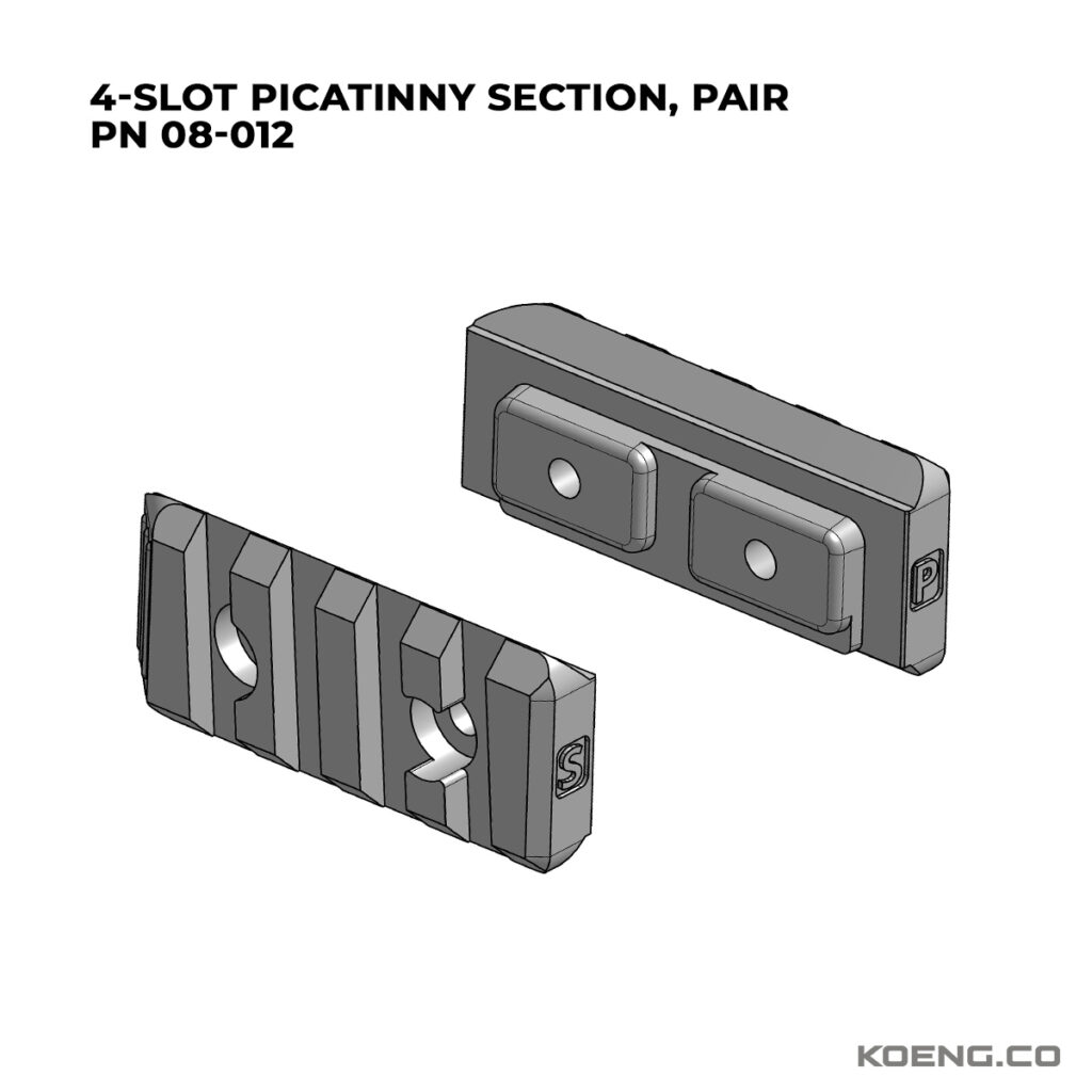 KOENG M17 | M18 | P320 CHASSIS, 4-SLOT PICATINNY SECTIONS, PN 08-012