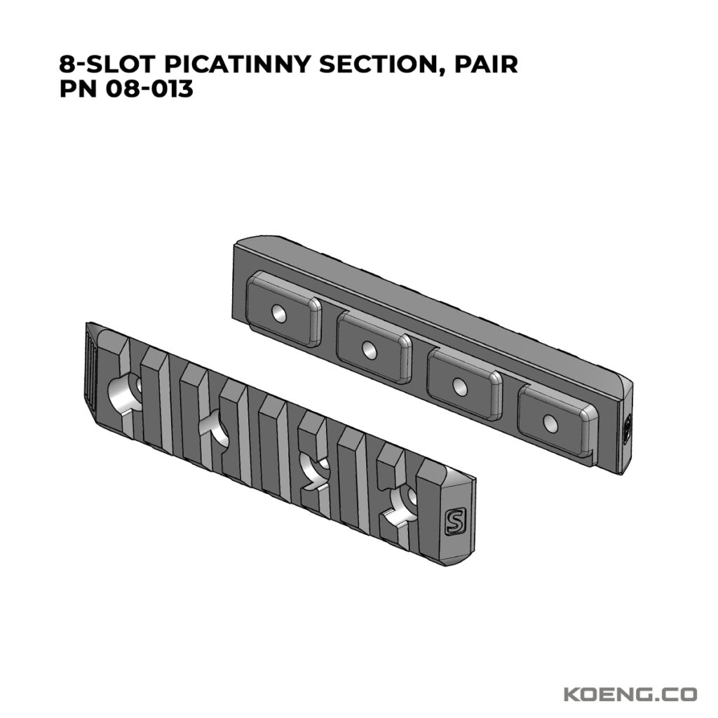 KOENG M17 | M18 | P320 CHASSIS, 8-SLOT PICATINNY SECTIONS, PN 08-013