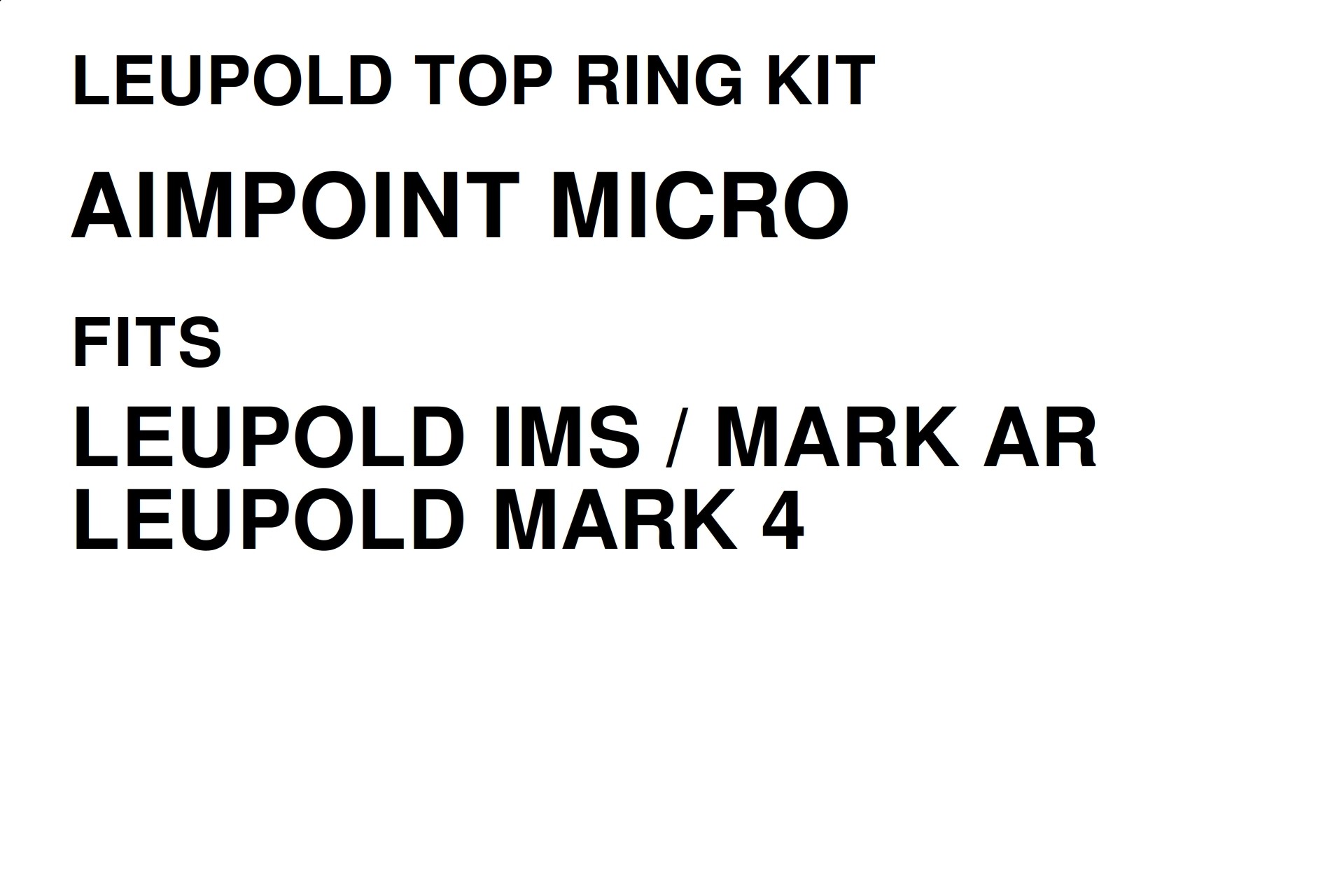 KOENG MICRO LEUPOLD TOP RING KIT, PN 01-006-TOP-RING-KIT